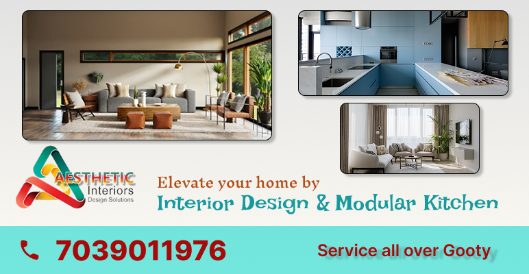 Aesthetic Interior Design Modular kitchen designer in Gooty
